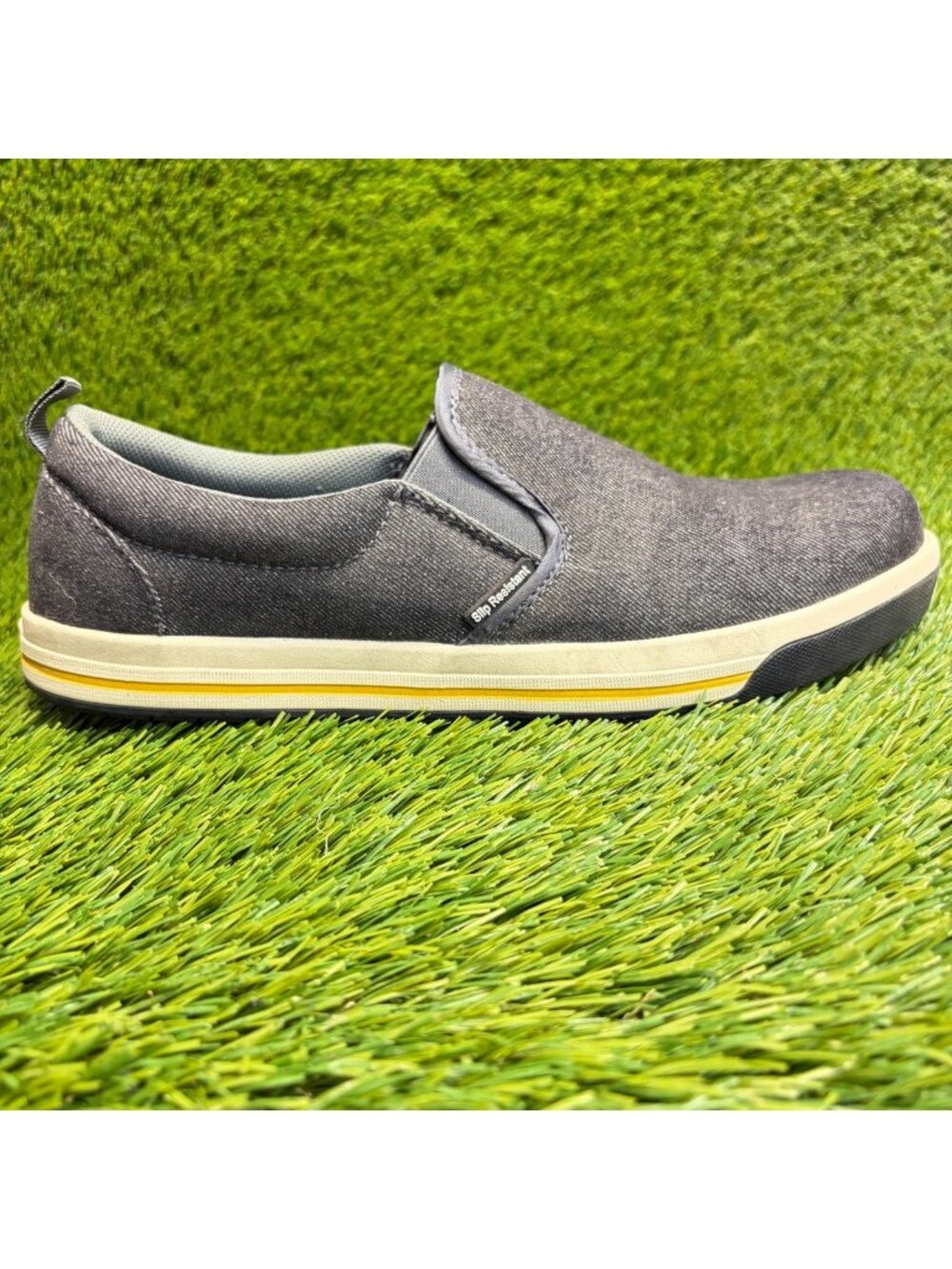 Nautilus Westside Mens Size 10.5 Black White Steel Toe Slip On Safety Work Shoes